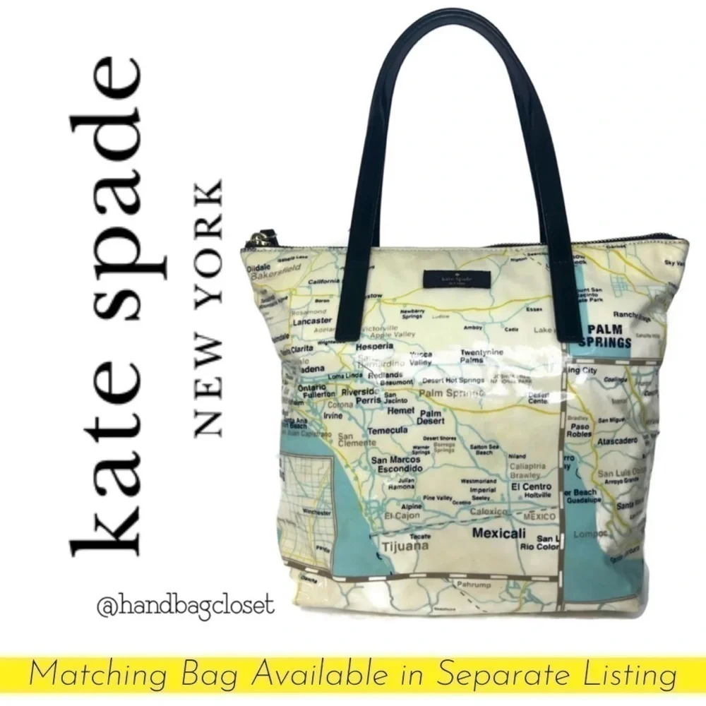 Kate Spade Off the Map Scarf West Coast California Mexico Silk Going Places